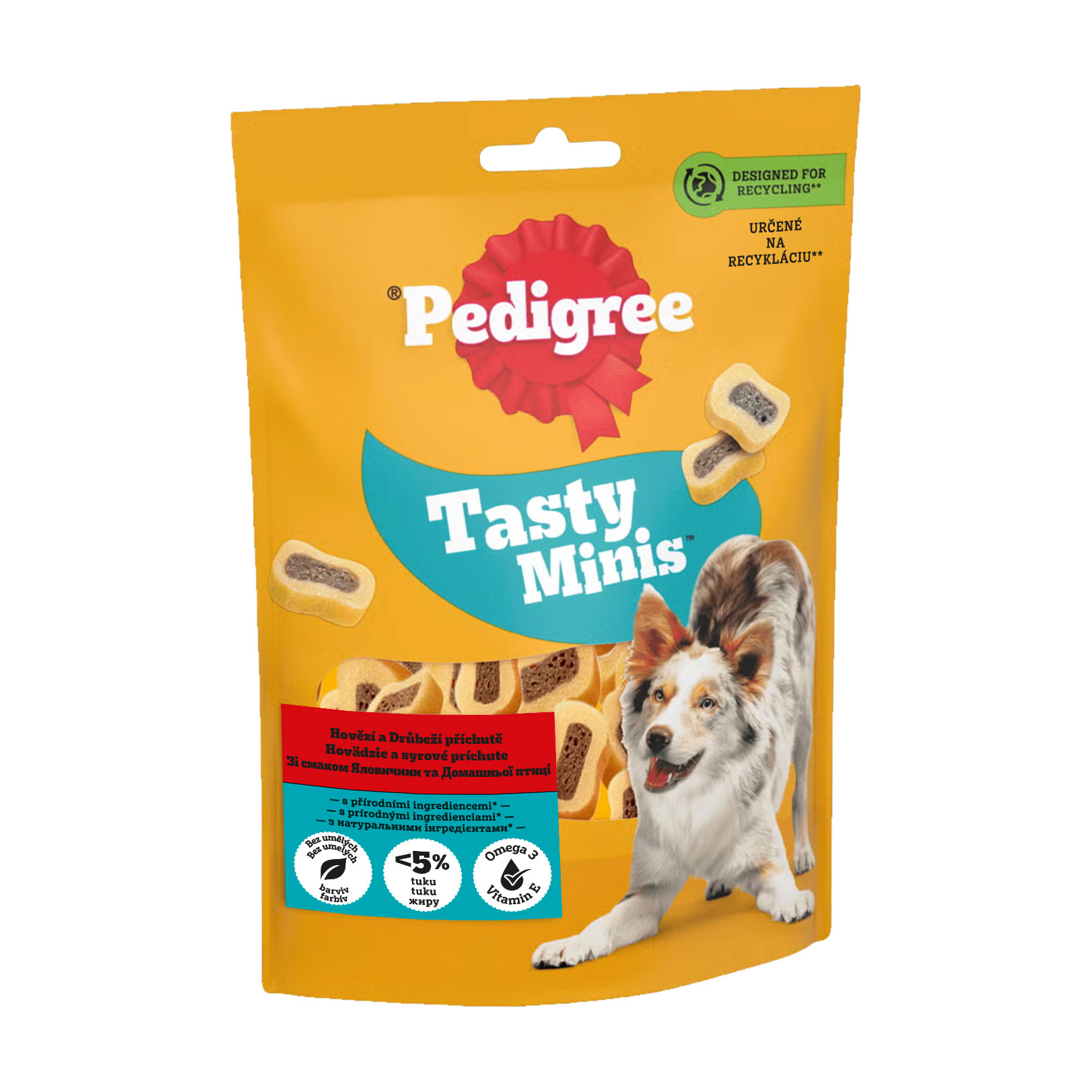 Ласощі для собак Pedigree Tasty Minis зі смаком яловичини та домашньої птиці, 155 г